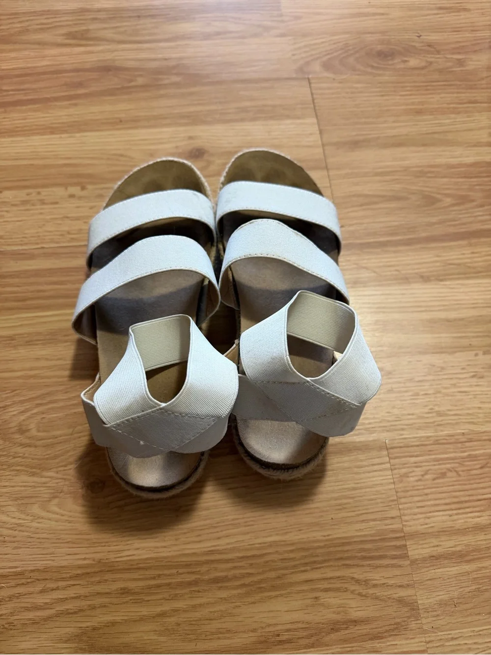 Time and Tru white Espadrille Wedge Sandals